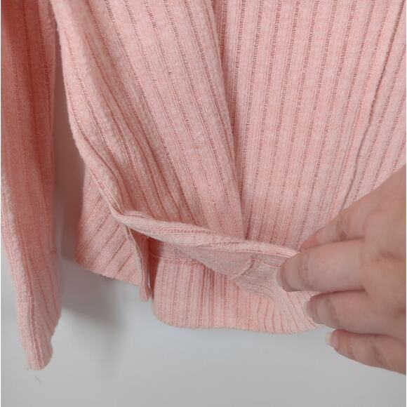 Anthropologie Maeve Ribbed Knit Cowl Neck Oversized Sweater Blush Pink Size XS - Picture 4 of 8